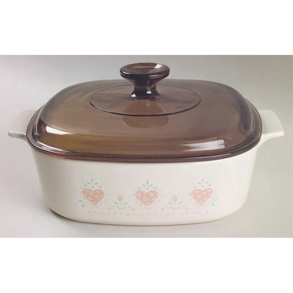 Corning Ware Forever Yours 2 L Casserole Dish A-2-B & Fireside Lid Vintage 90s
